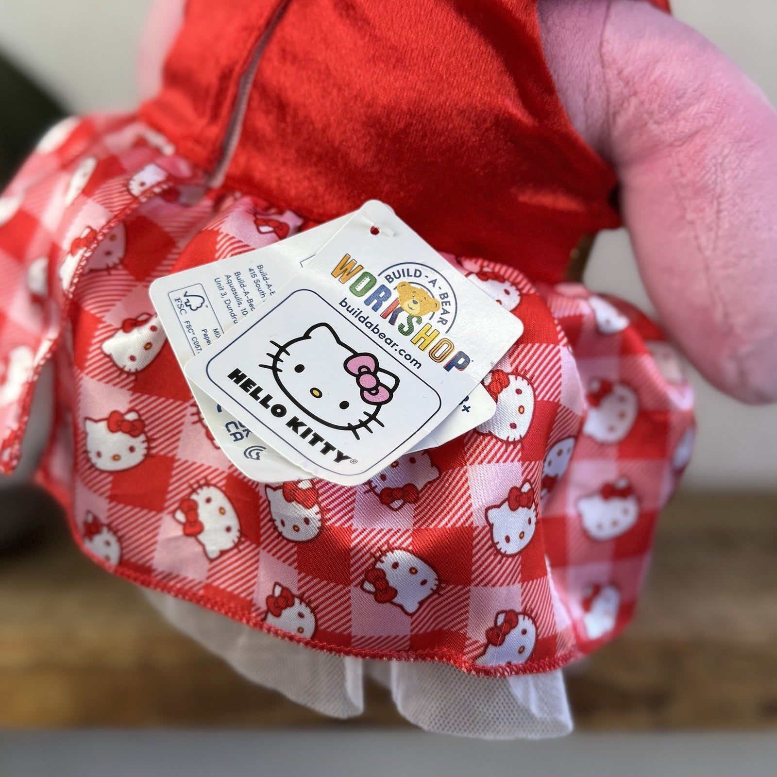 Build A Bear Hello Kitty Holly Jolly - Pink BAB Sanrio - New With Tags