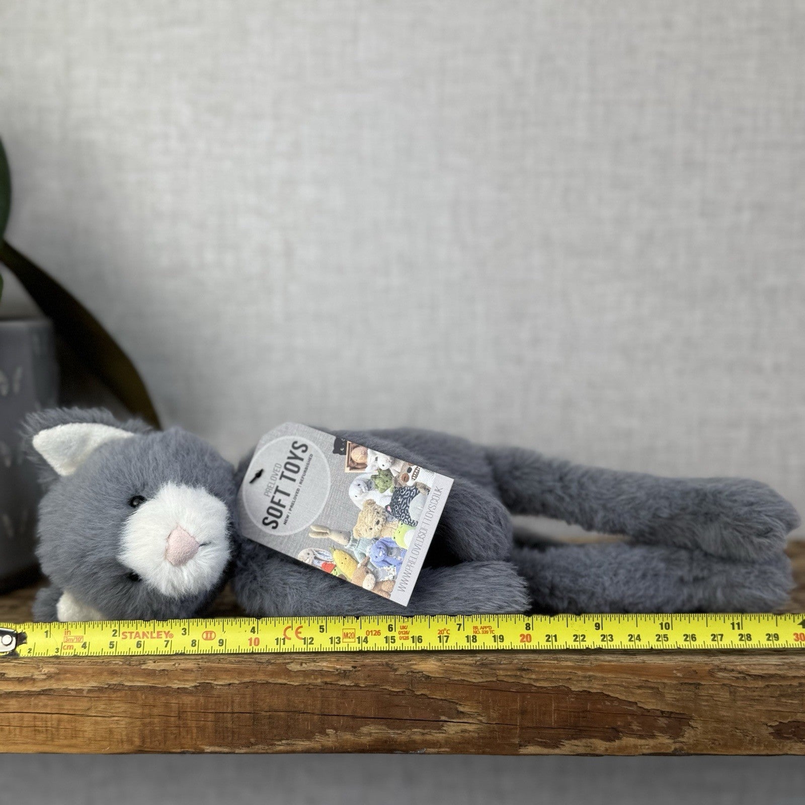 Jellycat Sweetie Kitten - Small Fluffy Light Grey Beanie Kitten White Face Rare