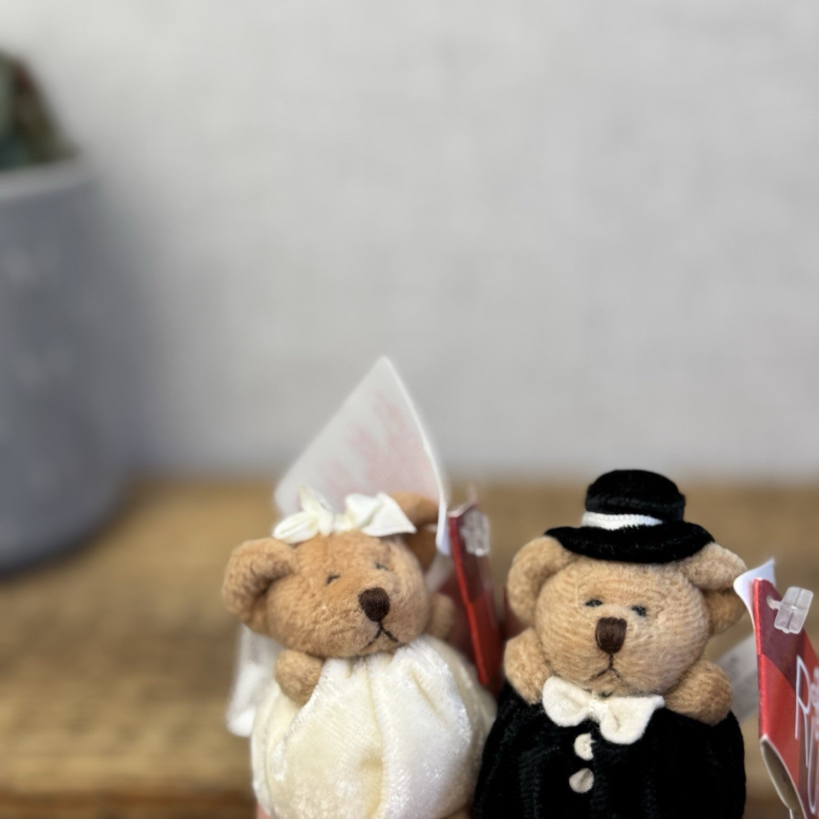 Russ Berrie Miniature Bride & Groom 3" - Tiny Wedding Gift Rare Vintage Retired 