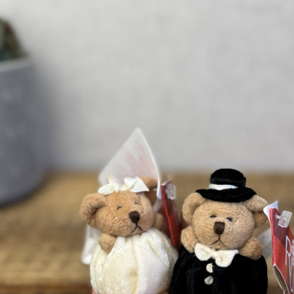 Russ Berrie Miniature Bride & Groom 3" - Tiny Wedding Gift Rare Vintage Retired 