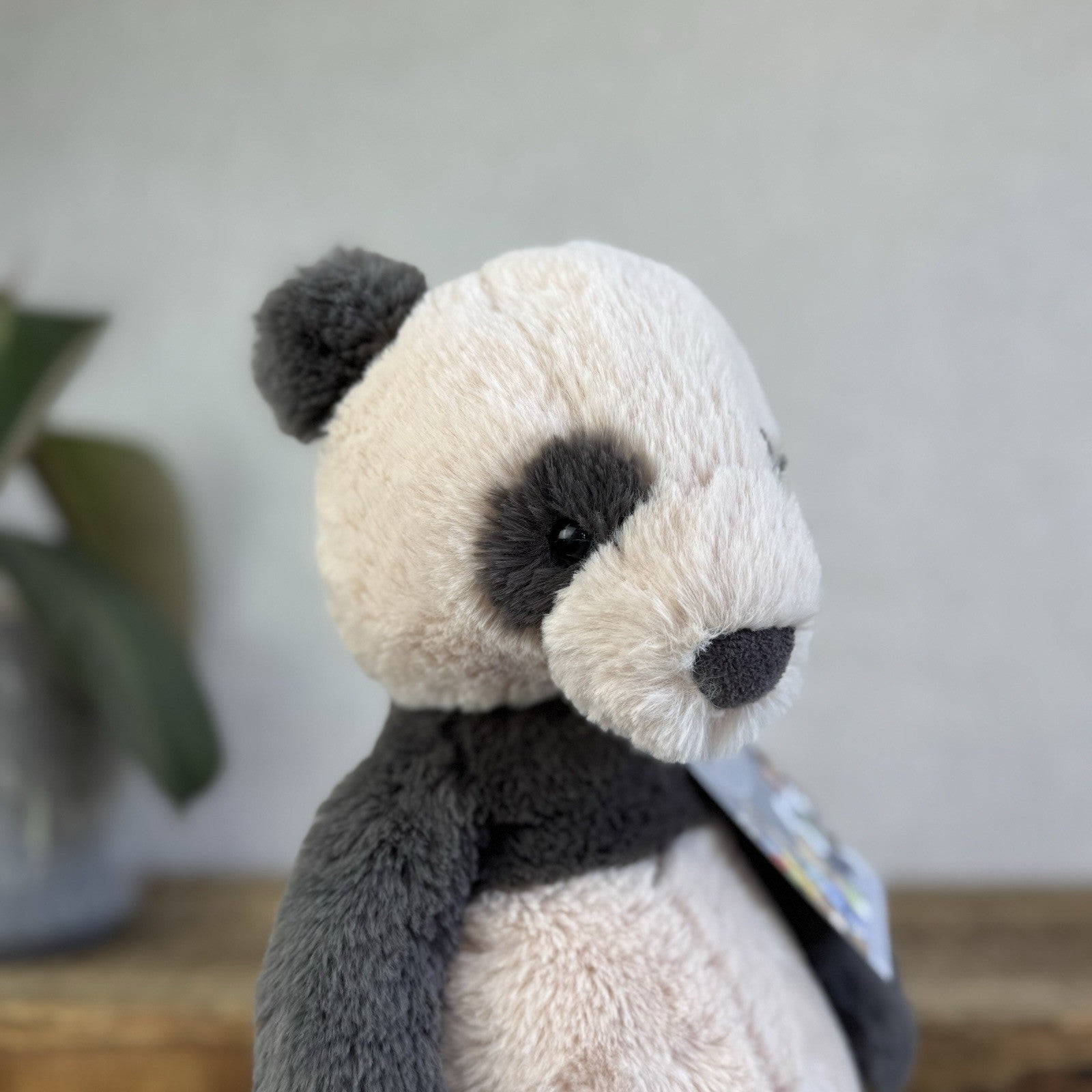 Jellycat Medium Puffles Panda - Super Soft Sitting Cream & Black Panda 13" (#2)