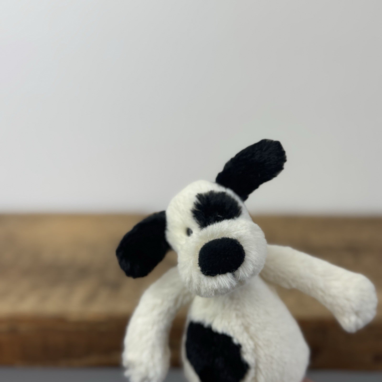 Jellycat Tiny Bashful Pup - Mini Cream/Black Puppy Dog Plush Retired 6" Mini