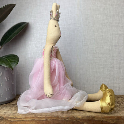 Maileg Medium Bunny Princess - Crown, Dress, Bloomers & Gold Shoes - Early 2012
