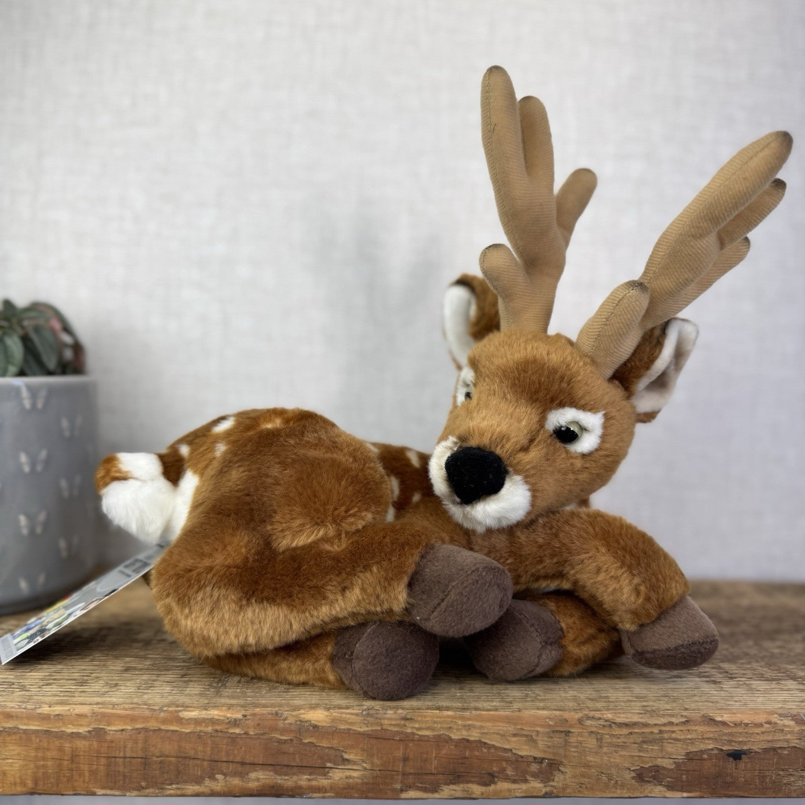 Living Nature Red Deer Stag - Laying Deer Woodland Soft Toy Plush Rare 10”