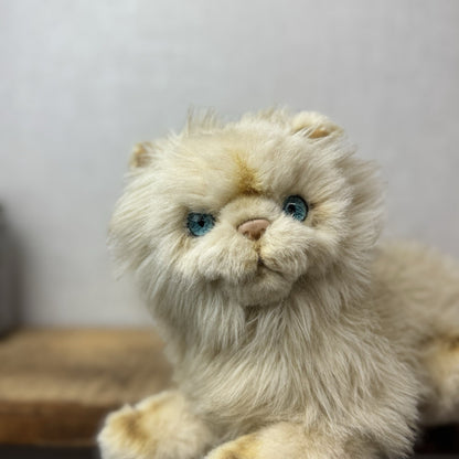 EJ Classics Persian Cat Kitten Blue eyes - Fluffy Realistic Vintage Cat Soft Toy
