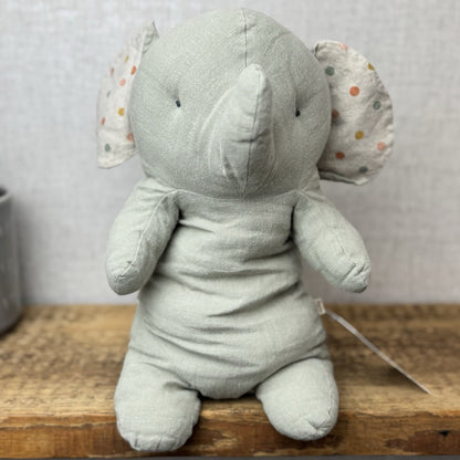 Maileg Safari Friends Medium Elephant - Iron Grey - Grey Beanie Linen Elephant