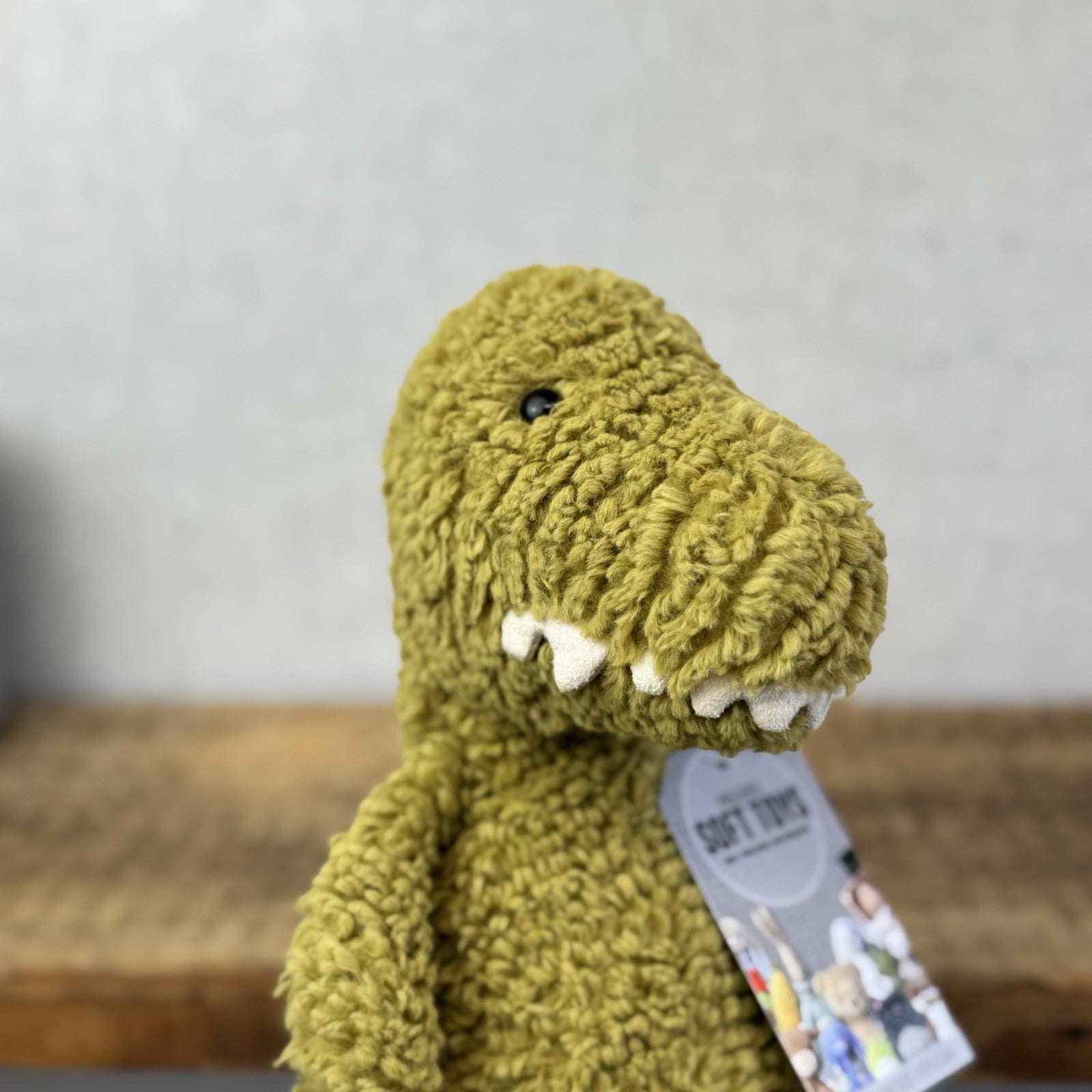Jellycat Quangle Wangle Dinosaur - Green Textured Sitting Dinosaur Beanie 12"