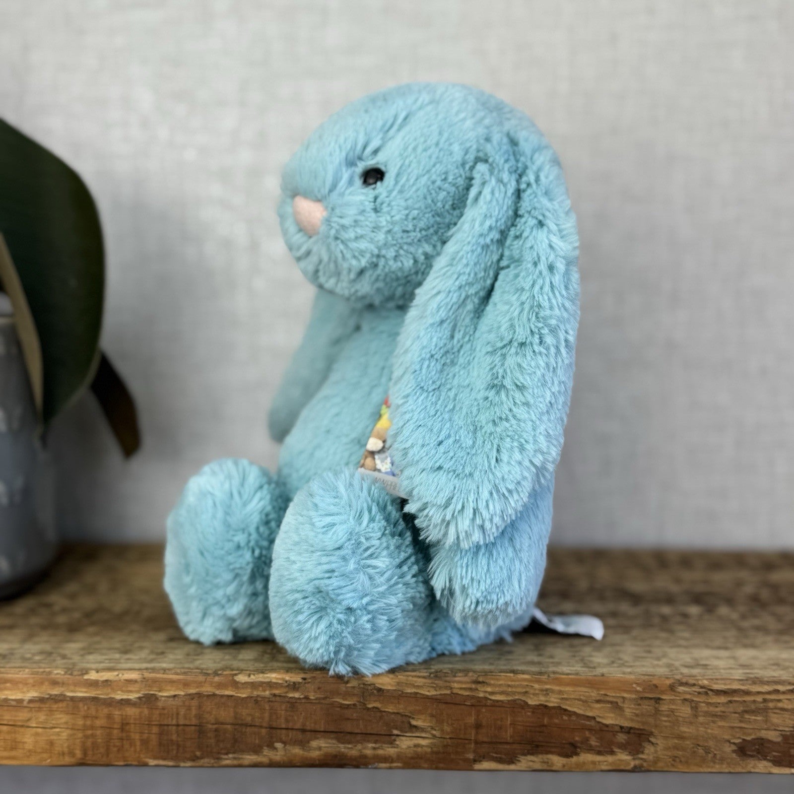 Jellycat Medium Bashful Aqua Bunny - Aqua Bunny Rabbit Bright Blue Medium 12”