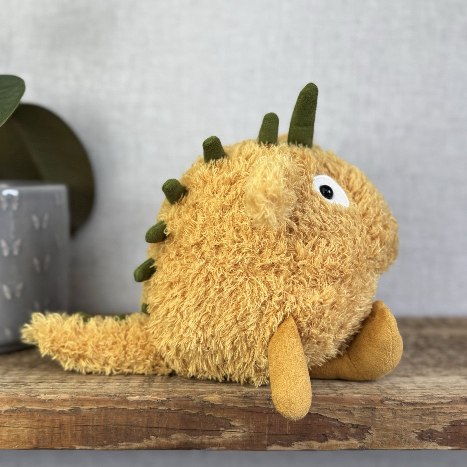 Jellycat Jubjub Yonnie - Yellow Curly Fur Alien Soft Toy - Monster/Alien 9”