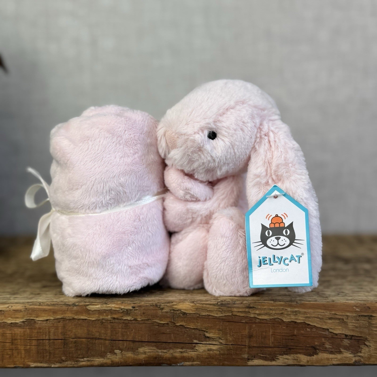 Jellycat Bashful Pink Bunny Soother - Pink Bunny Comfort Blanket Soother Rabbit