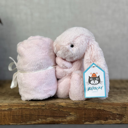 Jellycat Bashful Pink Bunny Soother - Pink Bunny Comfort Blanket Soother Rabbit