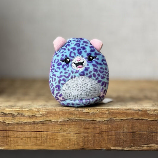 Squishmallow Squishville - Kat The Leopard - Purple Glittery Cat Leopard Mini 2"