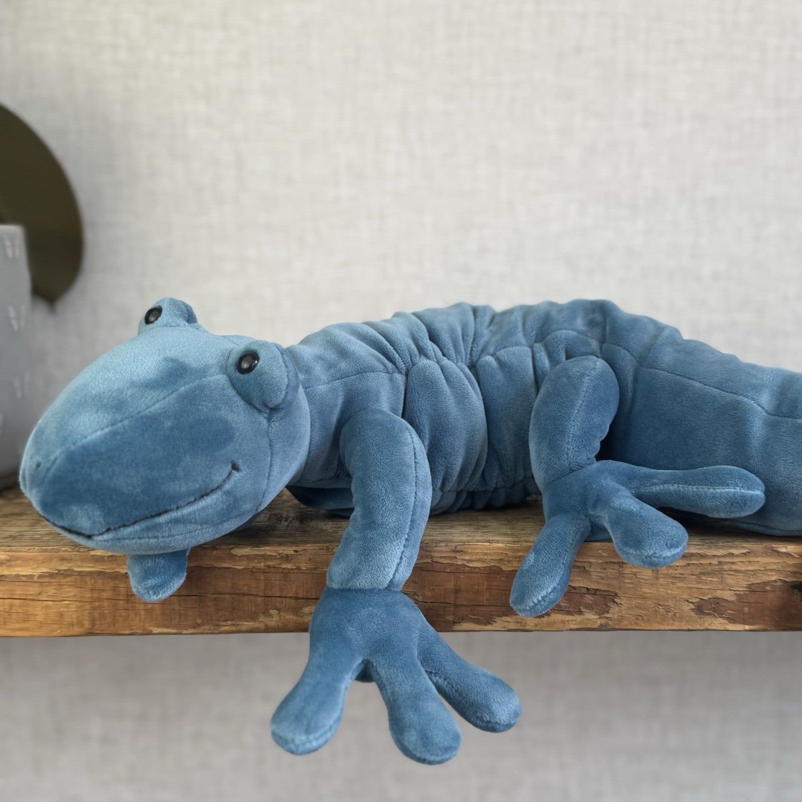 Jellycat Zigzag Gecko - Blue Velour Large Beanie Lizard Rare With Tags 22"