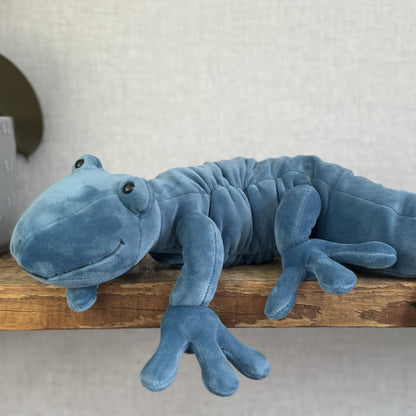 Jellycat Zigzag Gecko - Blue Velour Large Beanie Lizard Rare With Tags 22"