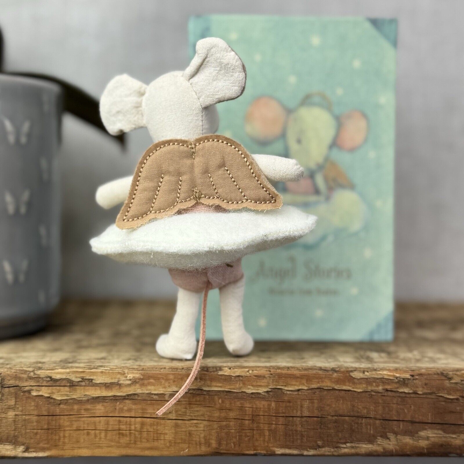 Maileg Angel Mouse, Big Sister In Book - New Without Tags Retired 2020