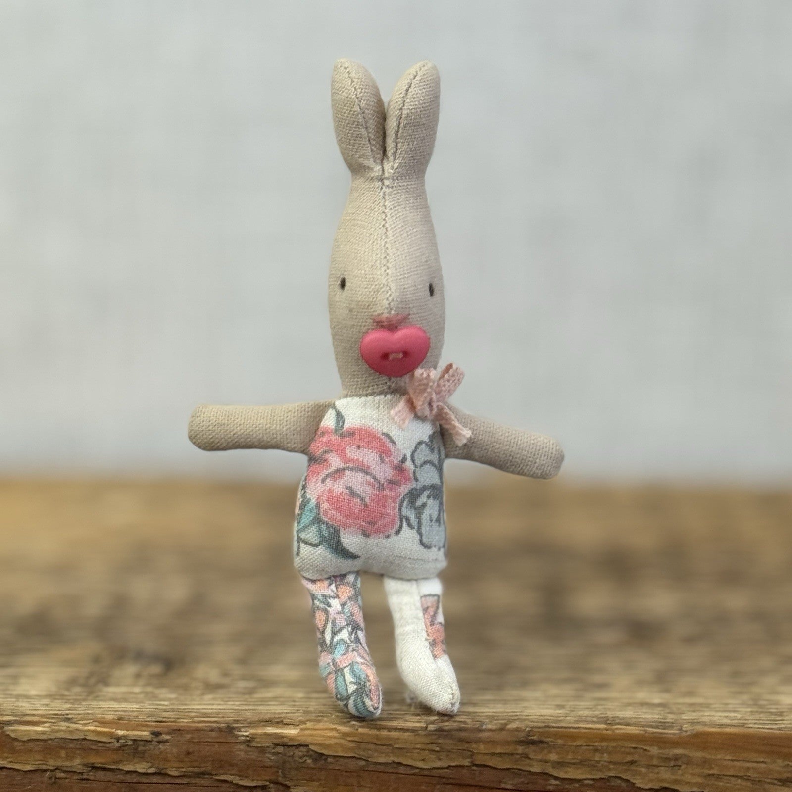Maileg MY Baby Rabbit 2016 - Retired Baby Bunny With Button Dummy Miniature Pink