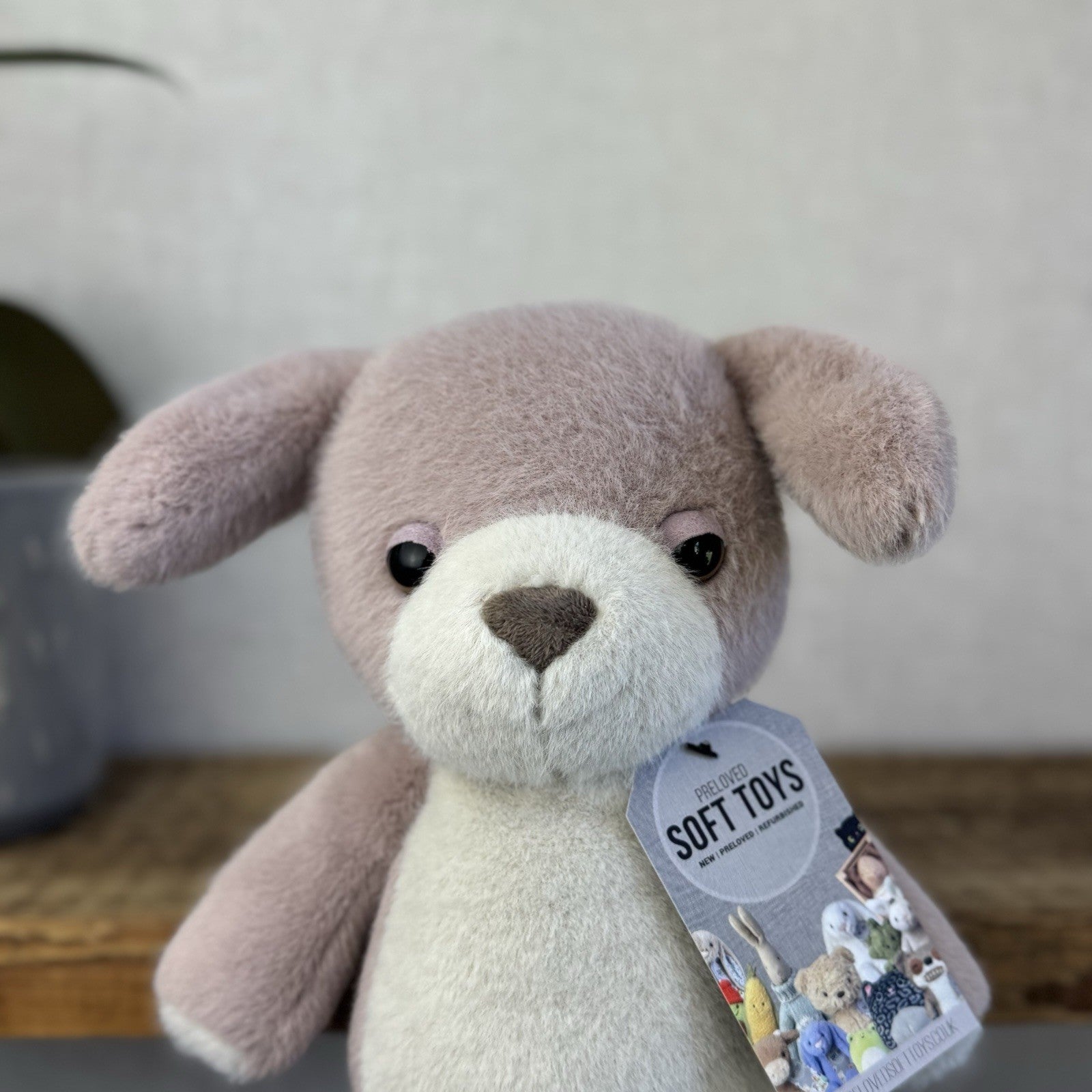 Jellycat Beepi Dog - Medium Fluffy Dog Big Eyed Dog Beanie Plush Retired 10"
