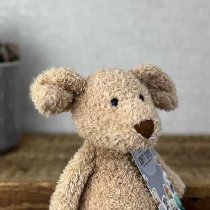 Jellycat Chouchou Puppy Dog - Beige/Light Brown Beanbag Soft Toy Retired 10"