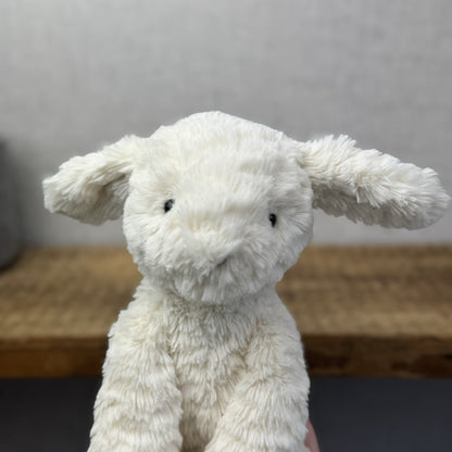 Jellycat Medium Fuddlewuddle Lamb - Old Style All Cream Textured Sitting Sheep 