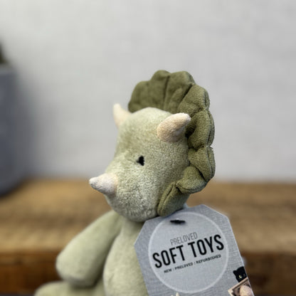 Jellycat Duffie Dino Rattle - Small Green Jellycat Dinosaur Rattle Soft Toy 6"