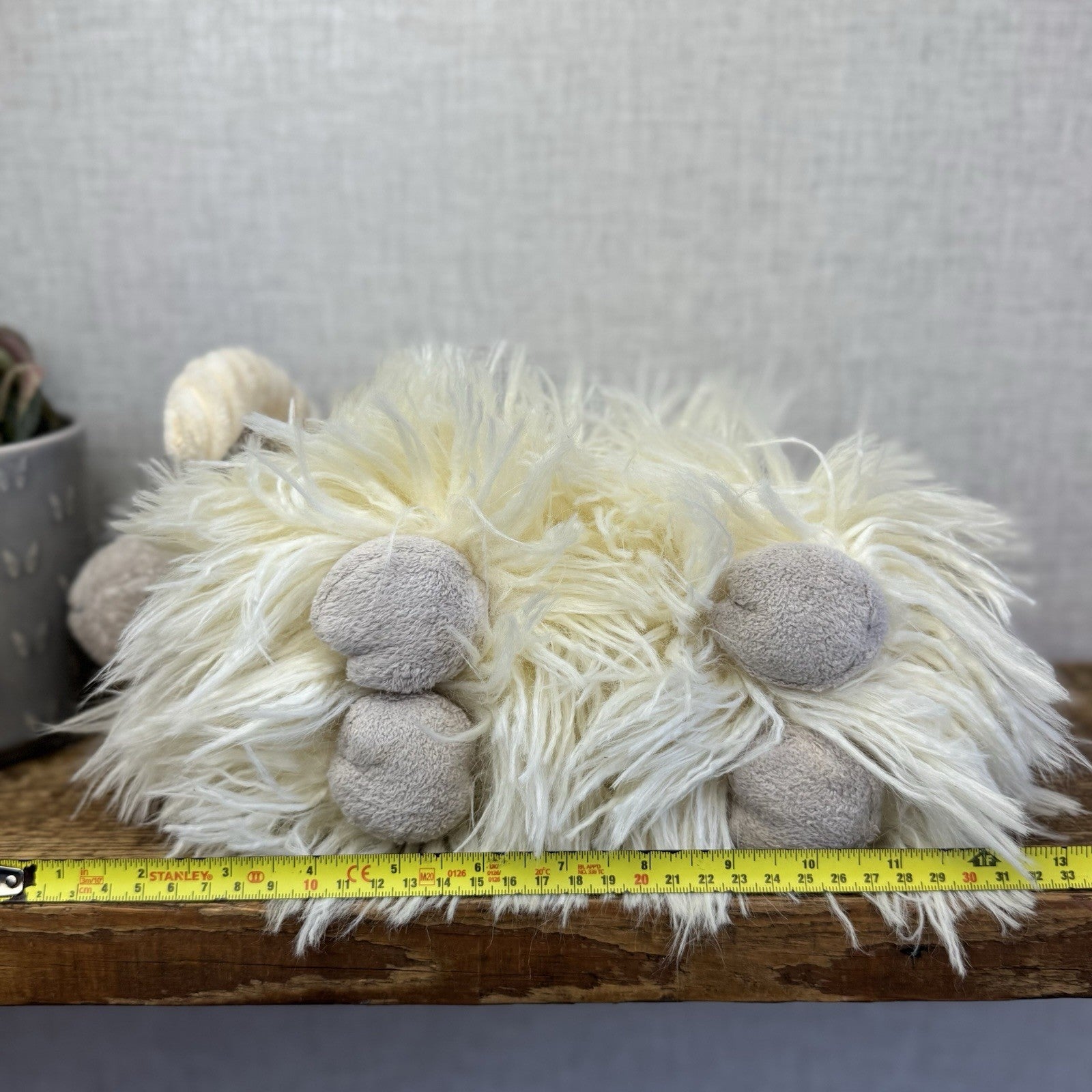 Jellycat Charming Ram - Large Fluffy Long Haired Sheep/Ram Farm Animal Tags 12"