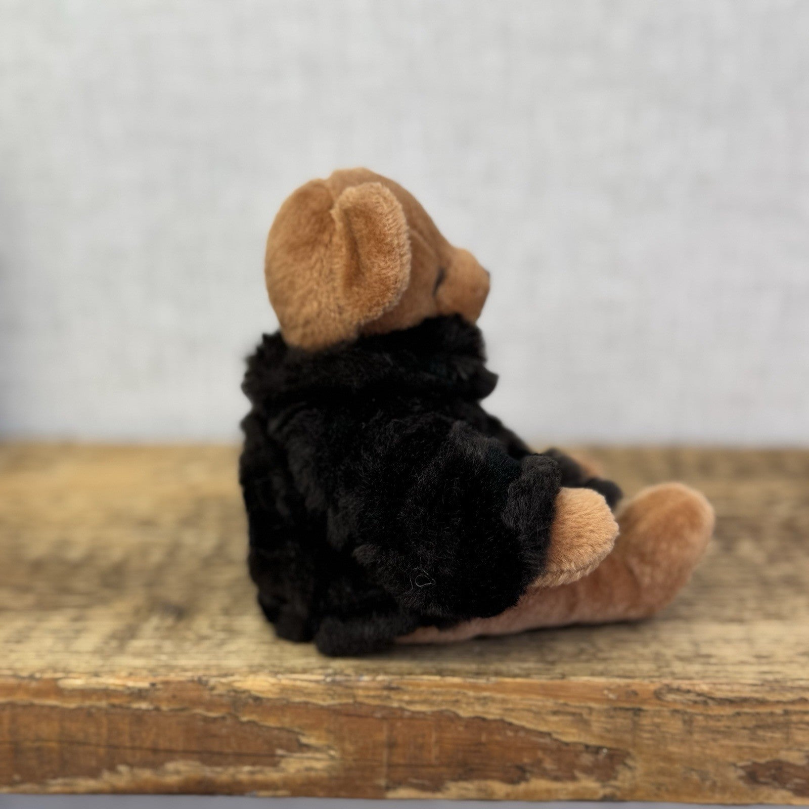 Russ Berrie Fortuna Teddy Bear - Small Beanie Bear Black Fur Coat Rare Mini 7"
