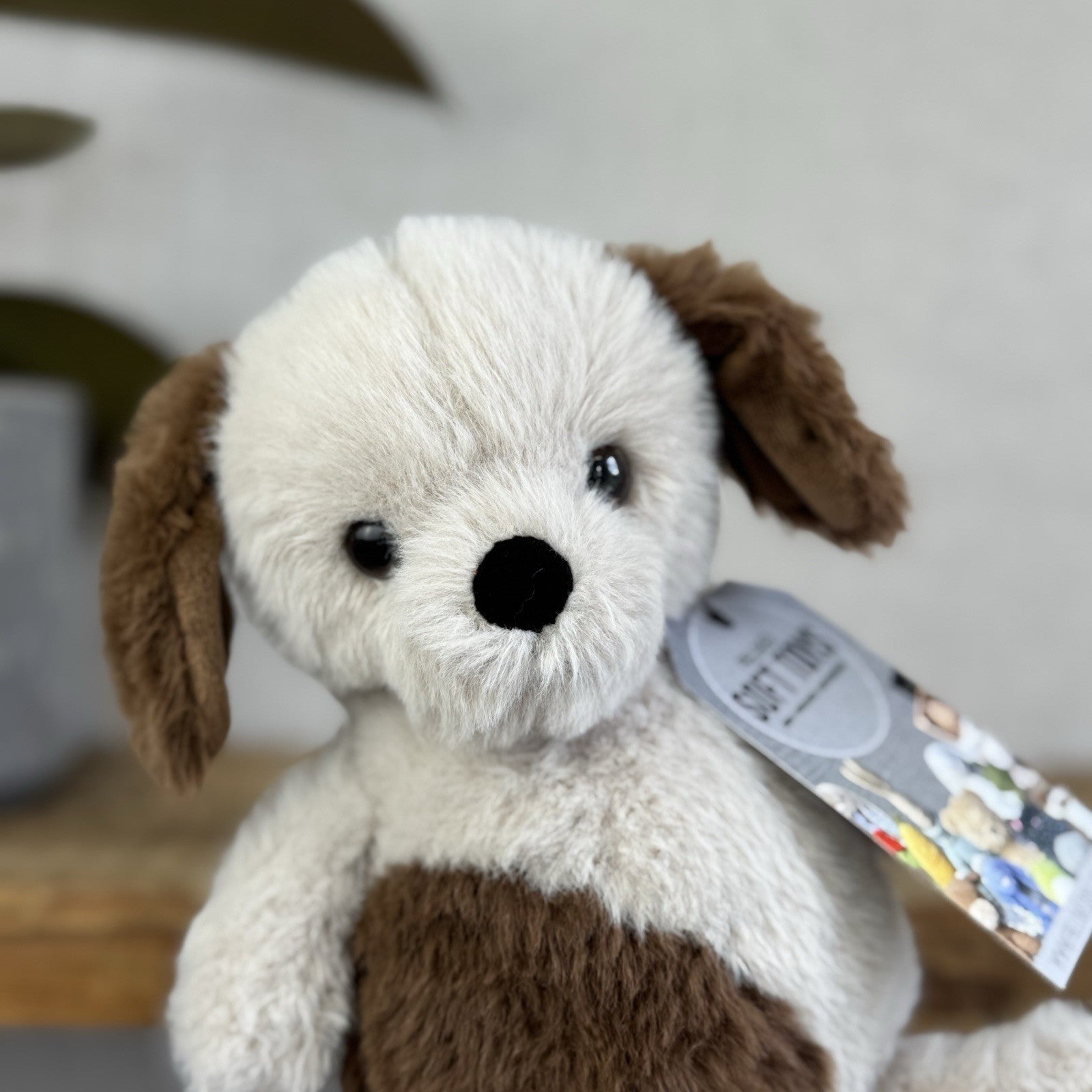 Jellycat Munchkin Pup - Brown/Beige Beanie Dog Sitting Plush Small Retired 8"