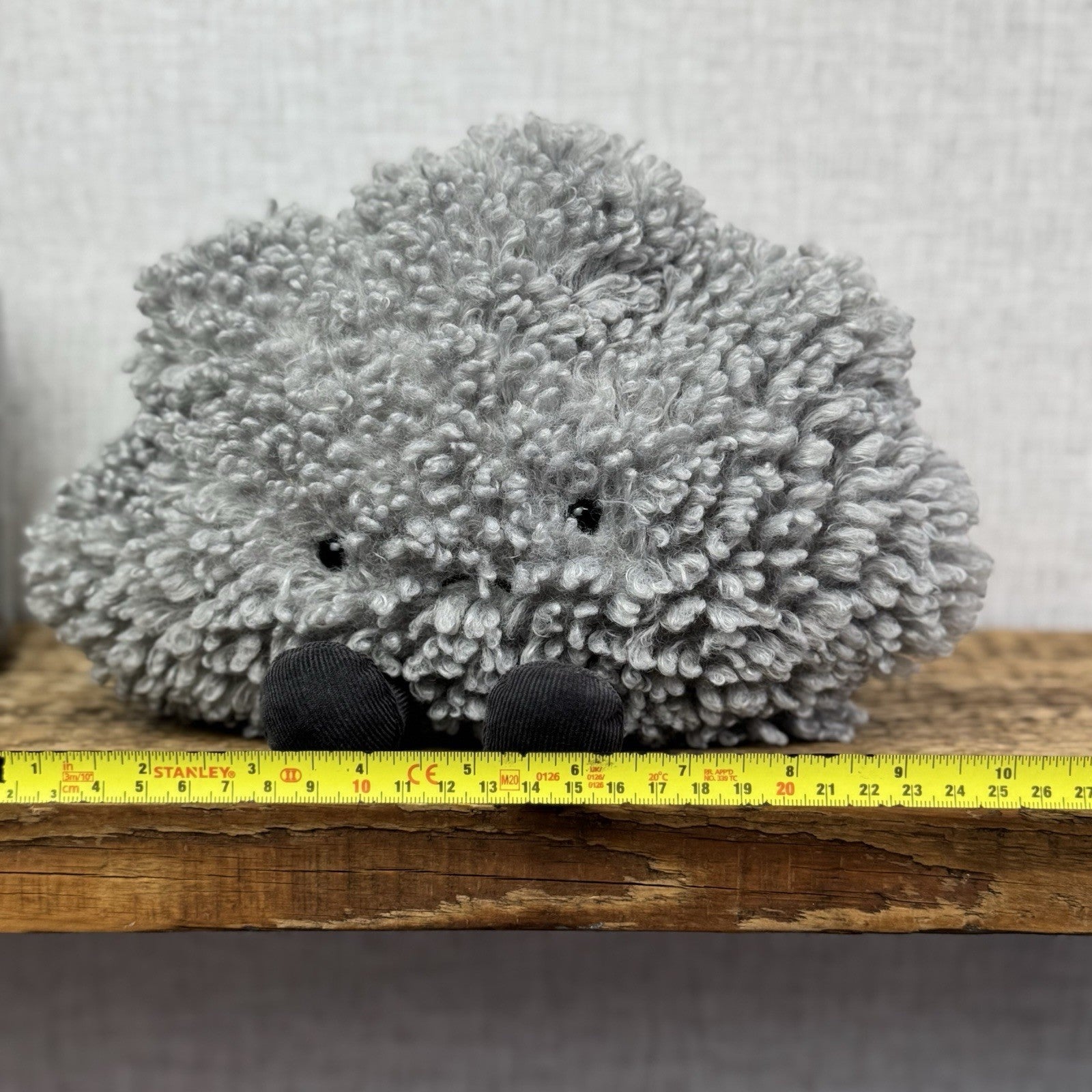 Jellycat Amuseable Storm Cloud - Grey Grumpy Cloud Plush Beanie NWT 10"