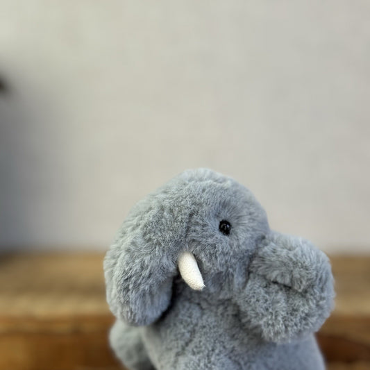 Jellycat Diddle Elephant - Tiny Grey Fluffy Elephant Plush Toy Beanie Mini 5"