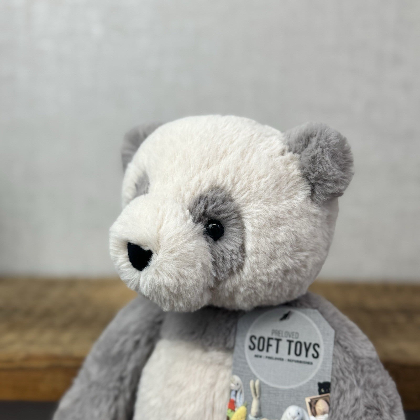 Jellycat Medium Buckley Panda - Snugglet Panda - Grey & White Panda (#2)