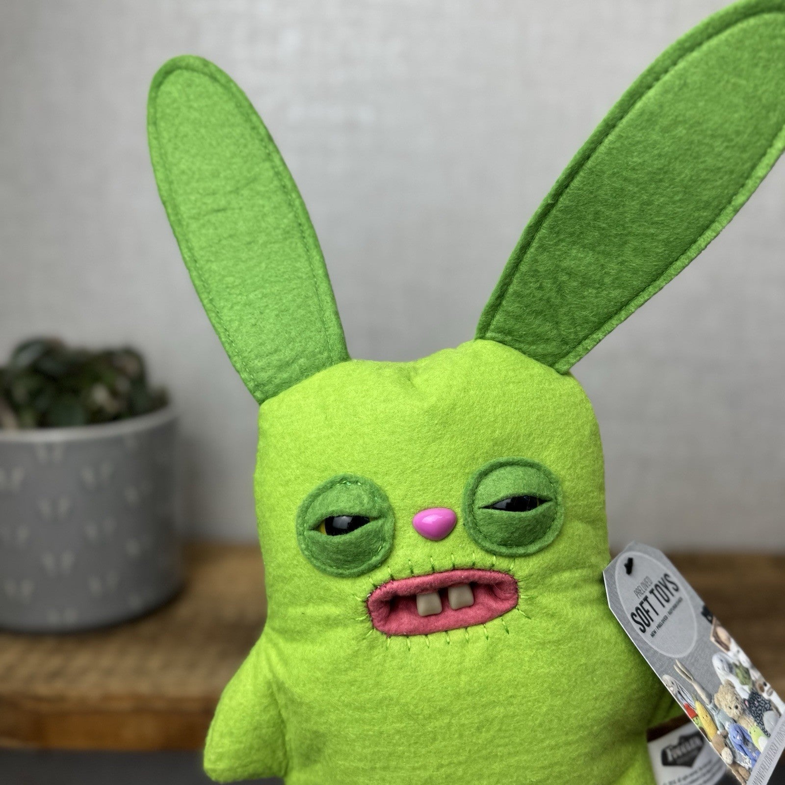 Fuggler Green Misfits Old Tooth Rabid Rabbit - Green Rabbit Fuggler Felt Bunny