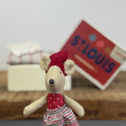Maileg Mouse Christmas Sister in Box St Louise - Rare Vintage Maileg Mouse