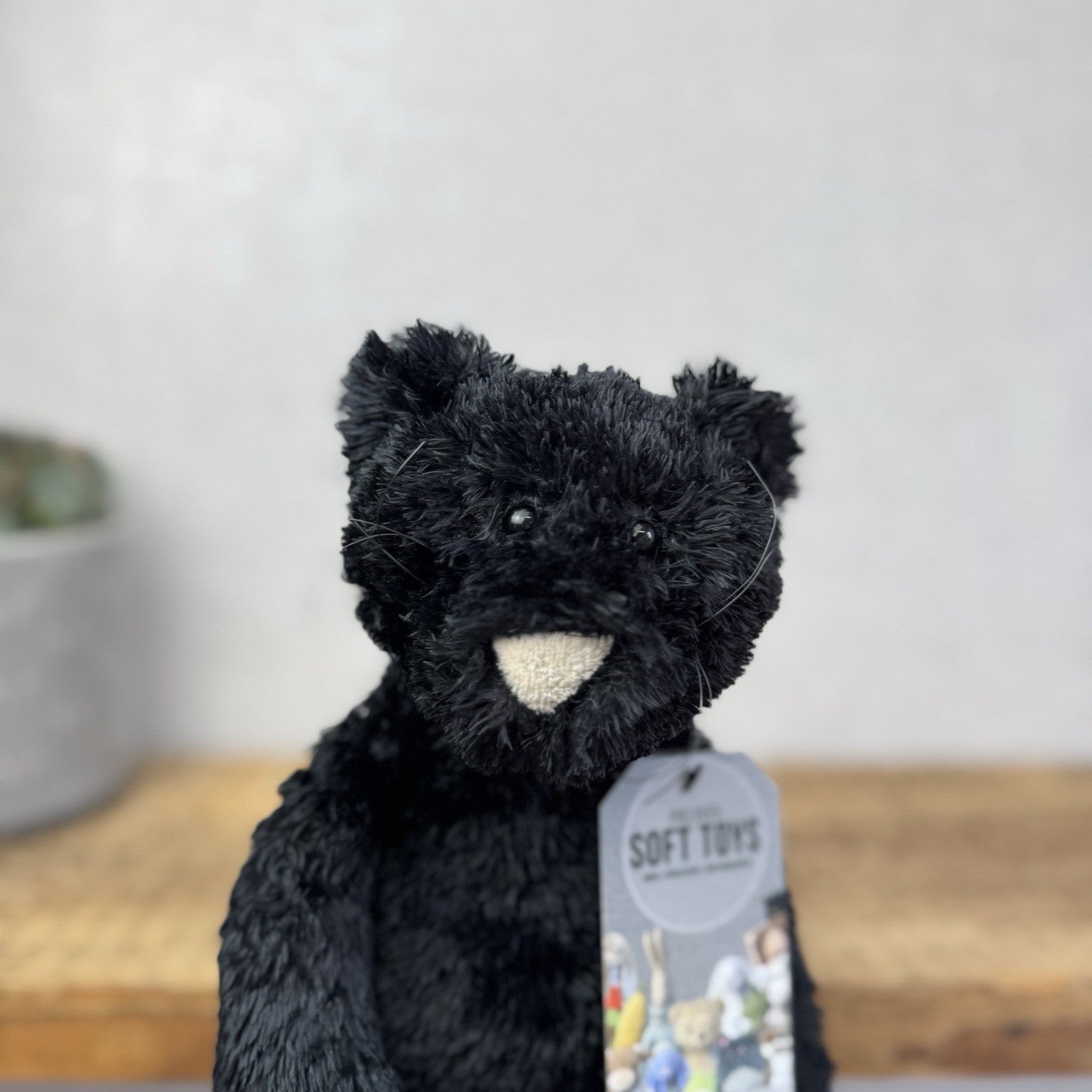 Jellycat Tumbler Cat  - Black Scruffy Bunglie Style Kitten Beanie Plush 10” NWOT