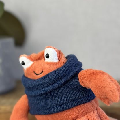 Jellycat Cozy Crew Crab - Orange Crab Beanie In A Jumper - Jellycat Crab 5" (#2)
