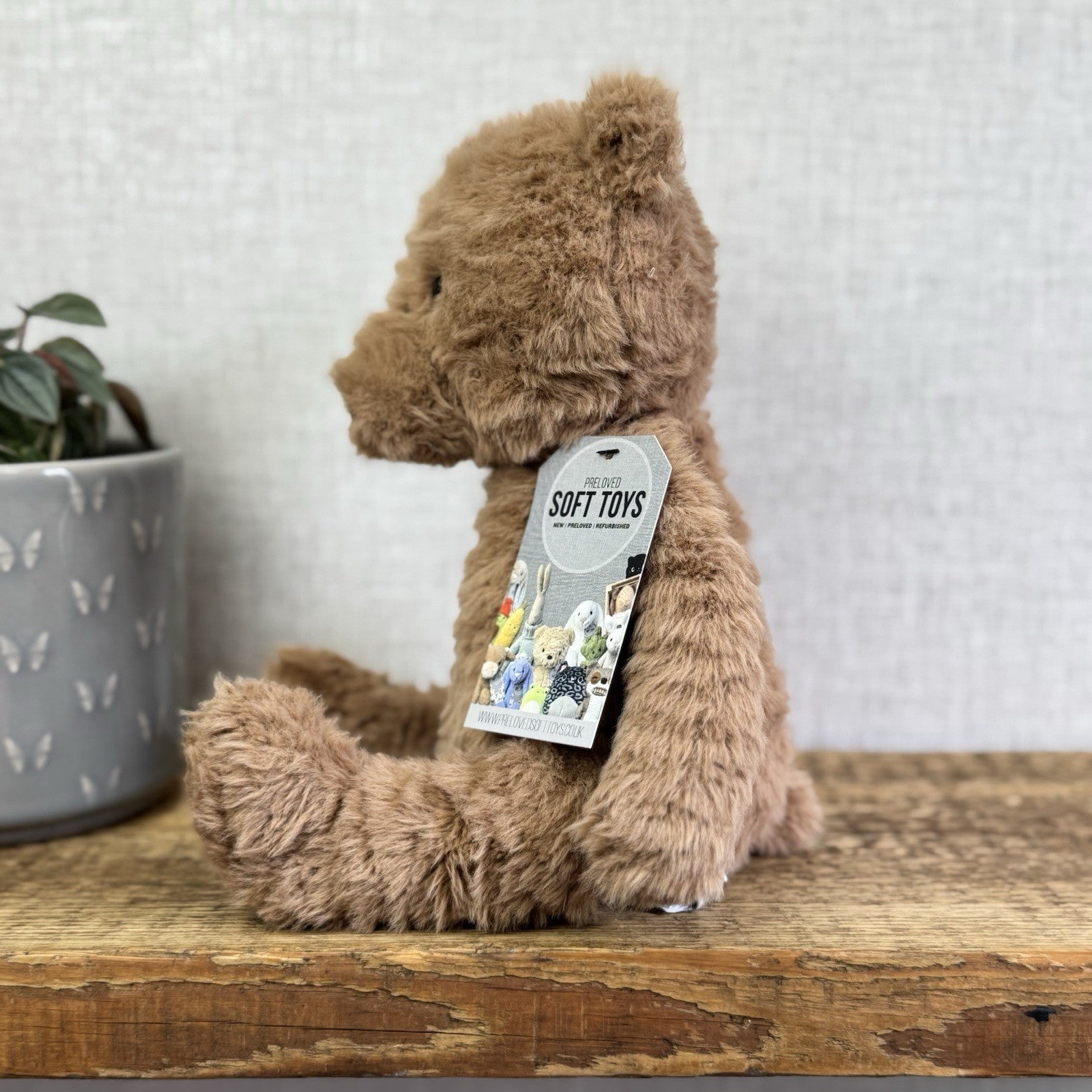 Jellycat Cocoa Bear - Medium Brown Textured Bear Beanie Plush Toy Retired 12"