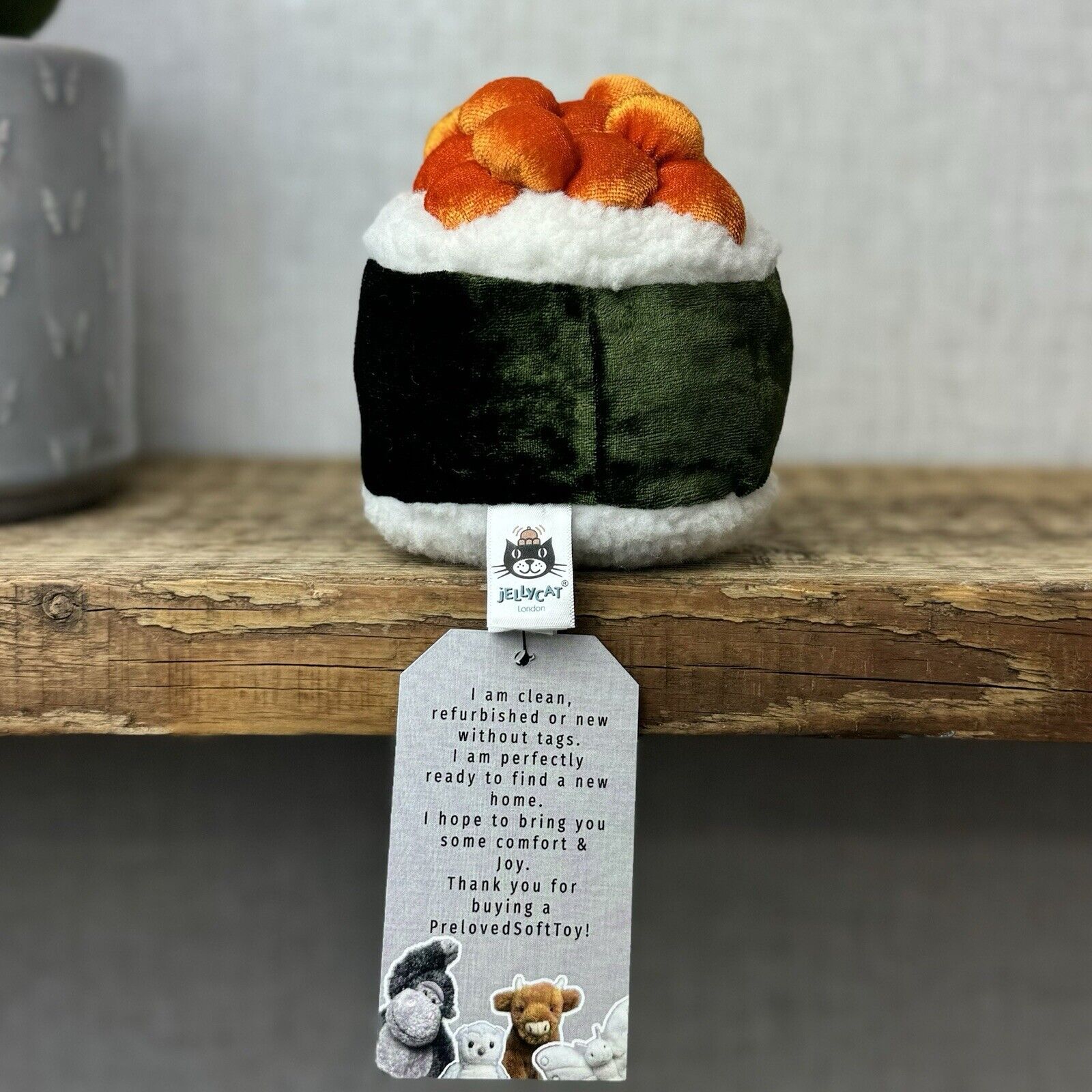 Jellycat Amuseable Sushi Maki - Retired Rare Jellycat Sushi Food Play Beanie 4"