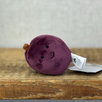 Jellycat Fabulous Fruit Plum - Small Purple Fruit Soft Toy Food Play Beanie 4”