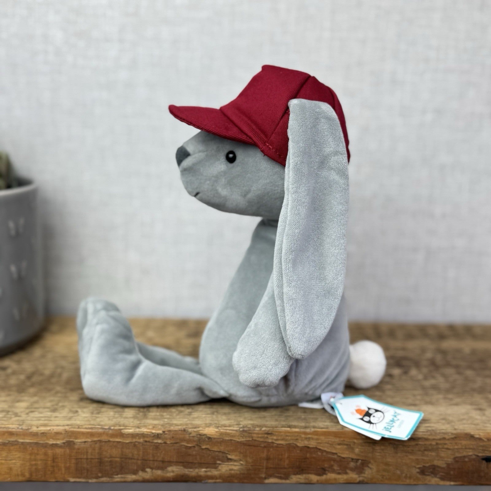 Jellycat Hip Hop Bunny - Grey Bunny Baseball Cap Rare Retired New With Tags