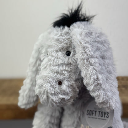 Jellycat Fuddlewuddle Donkey (First Release) Light Grey Textured Donkey Plush 8"