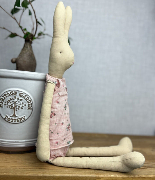 Maileg Medium Rabbit 2016 - ID 16-3200-00 - Floral Set Rabbit Retired - 20”/51cm