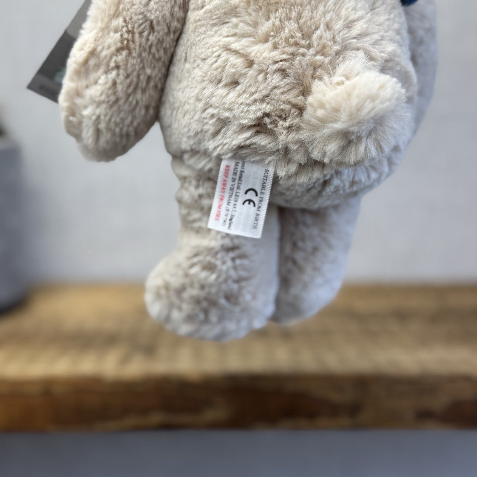 Next Teddy Bear Beanie With Scarf - Beige Bear Soft Toy New Without Tags 8"