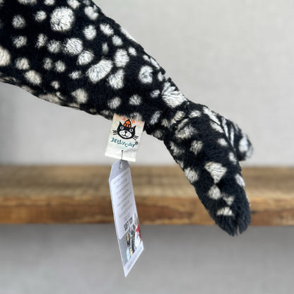 Jellycat Large Pebble Shark - Black/White Spot Large Beanie Shark 25"