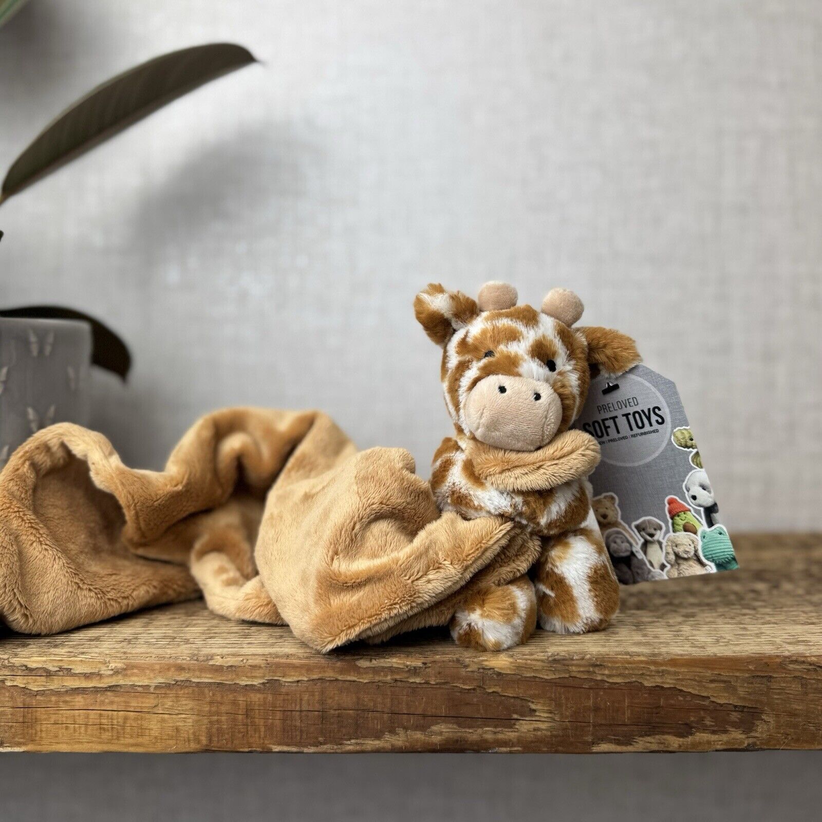 Jellycat Bashful Giraffe Soother - Giraffe Comforter Blanket Neutral Baby Gift