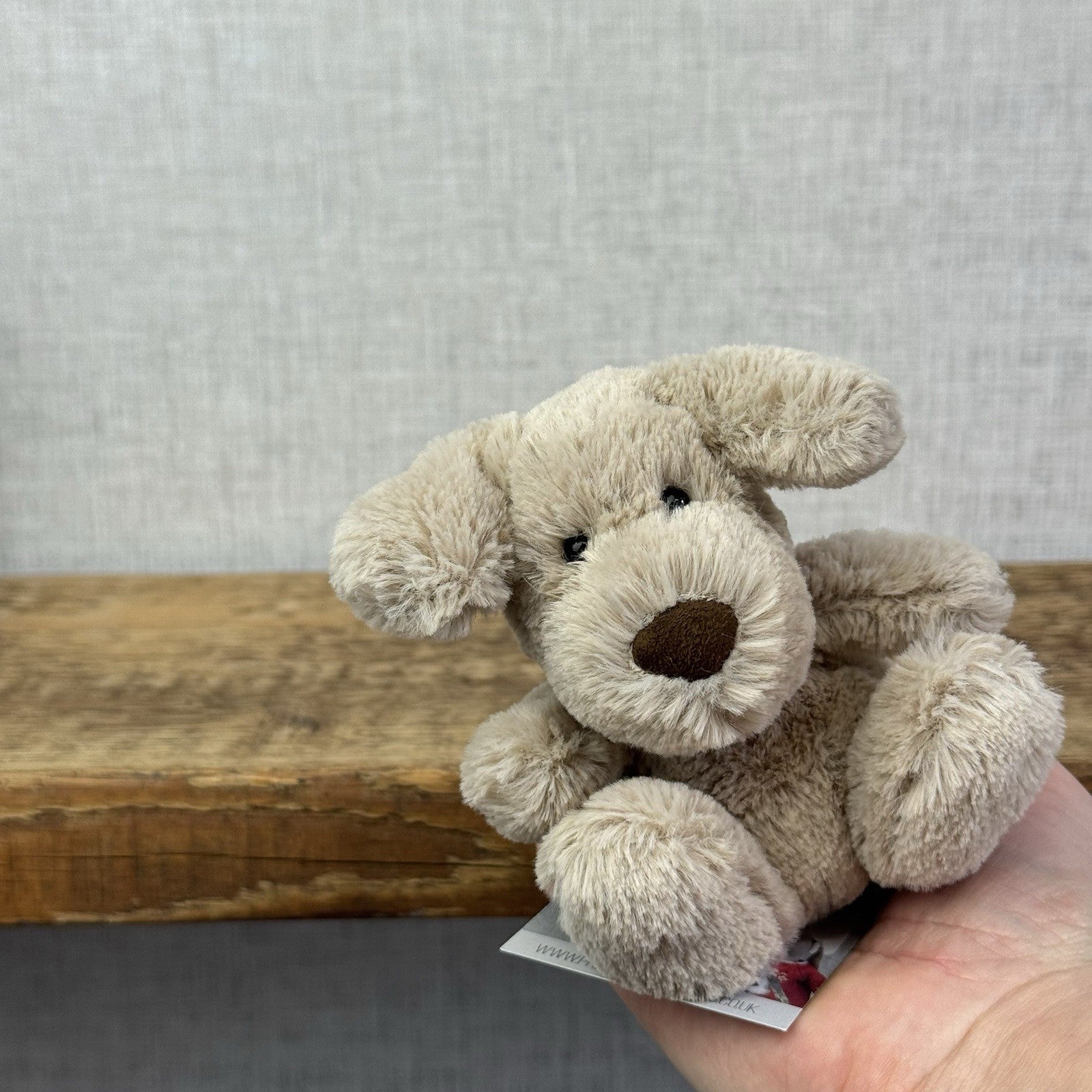Jellycat Baby Poppet Puppy Dog - Baby Poppet Tiny Size Beige Puppy NWOT 4"