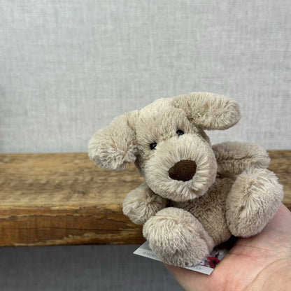 Jellycat Baby Poppet Puppy Dog - Baby Poppet Tiny Size Beige Puppy NWOT 4"