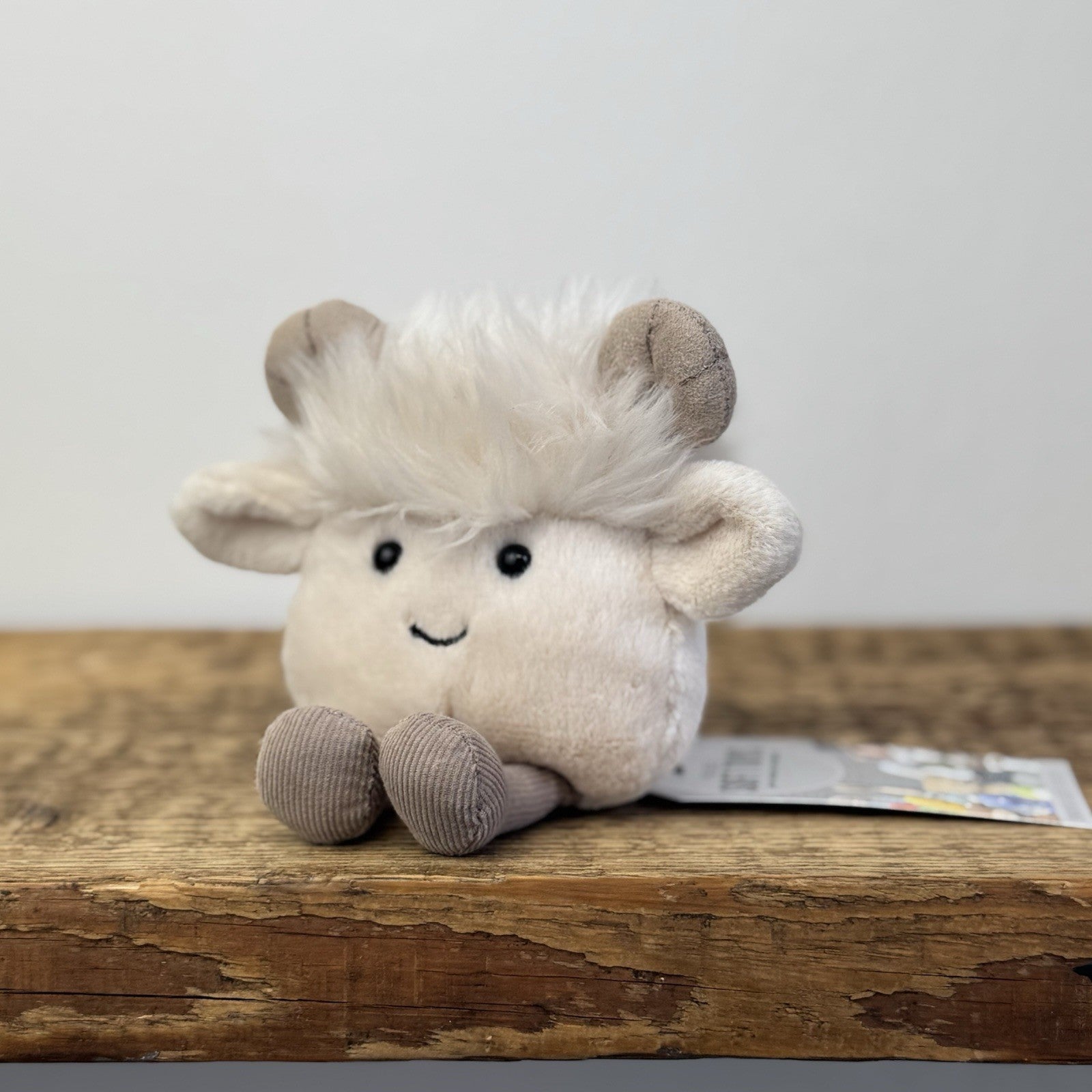 Jellycat Amuseabean Ram - Small Cream Beanie Goat Farm Animal Toy Retired (#2)