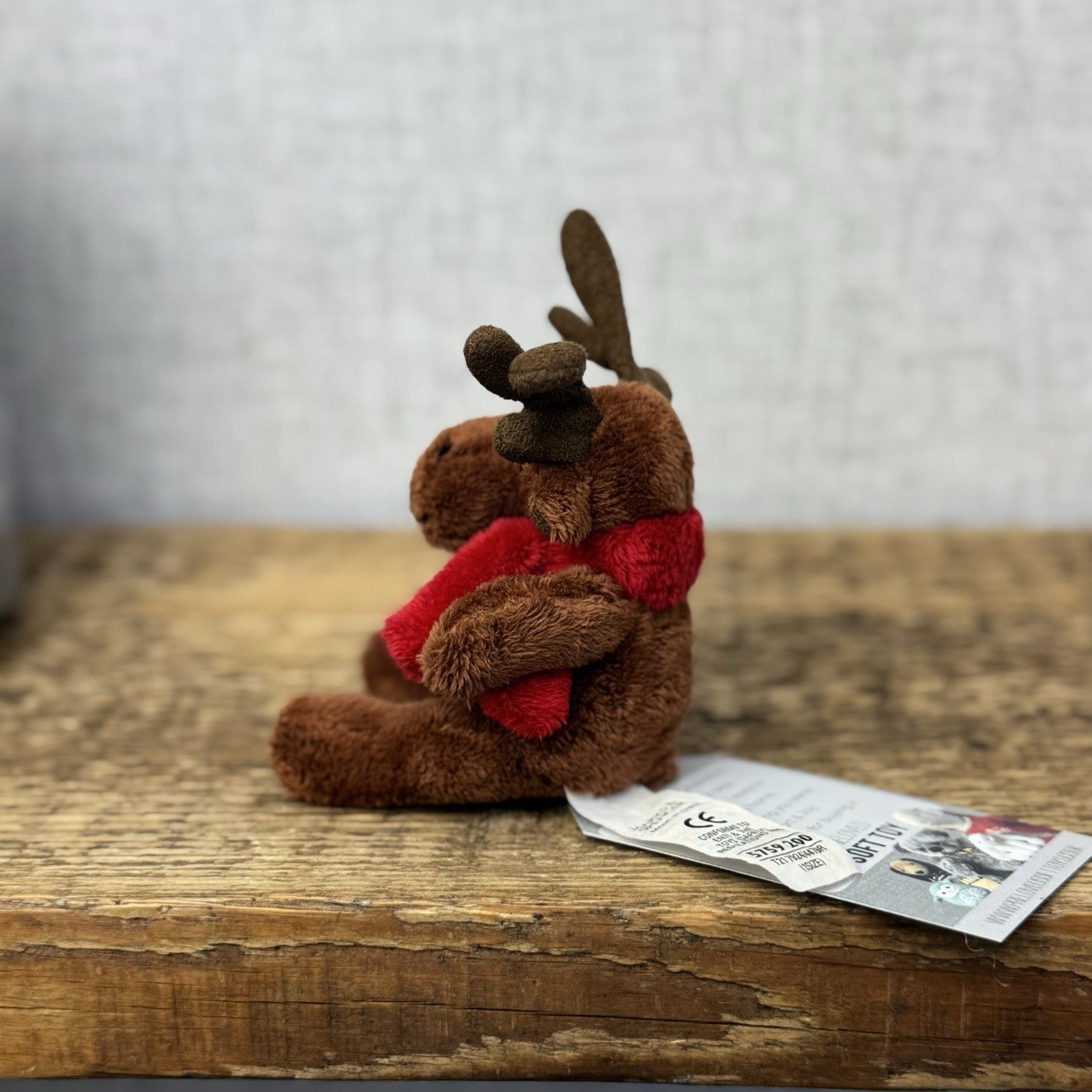 Marks & Spencers Soft Toy Stag Deer Mini Beanie Christmas Scarf Vintage 4"