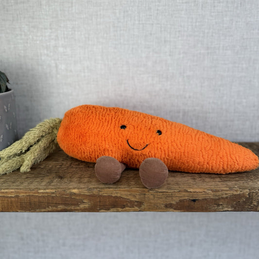 Jellycat Large Amuseable Carrot - Orange Fluffy Carrot Beanie Plush Retired 15"