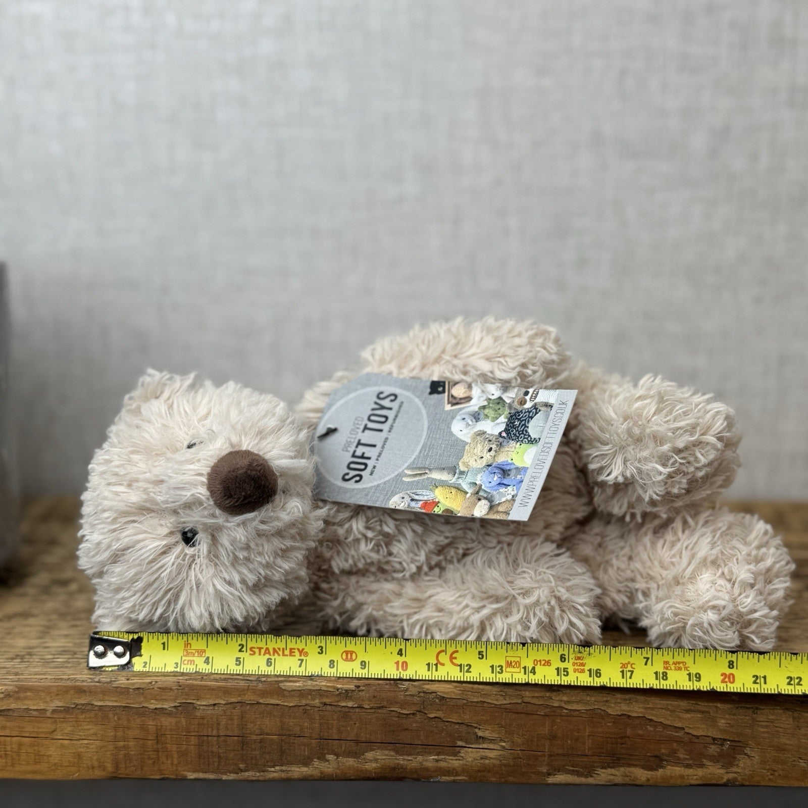 Jellycat Small Biscuit Bear - Curly Off White Small Beanie Bear Retired (#2)