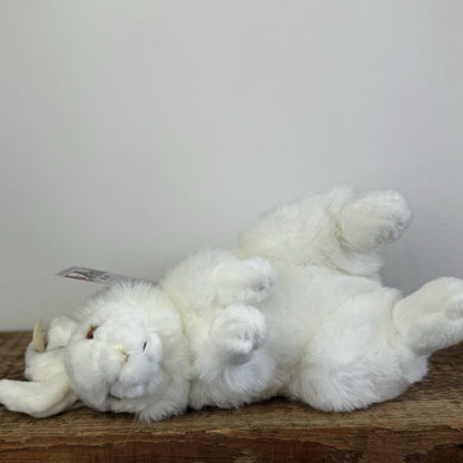WWF Arctic White Snow Hare Soft Toy - Bon Ton Toys Rabbit Beanie Realistic 12"